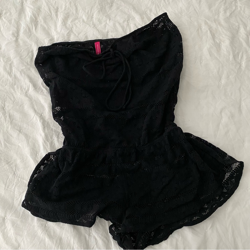 Victoria’s Secret Black Lace Romper/Coverup